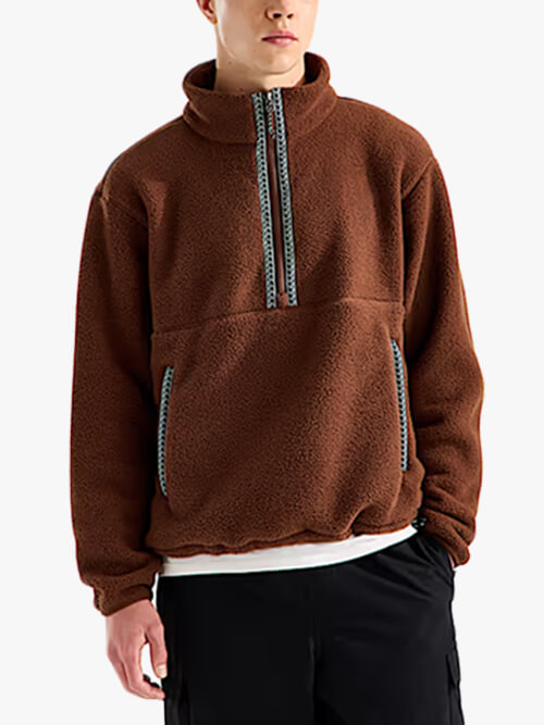 Custom Logo Half Zip Sherpa Fleece Pullover | ODM/OEM Manufacturer