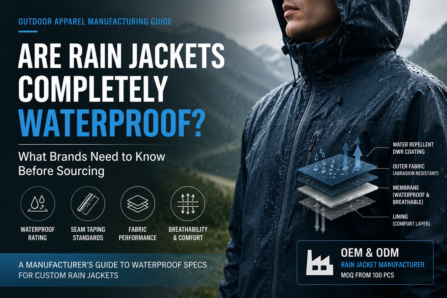 Waterproof Rain Jackets Explained: Key Specs Brands Should Verify Before OEM Production