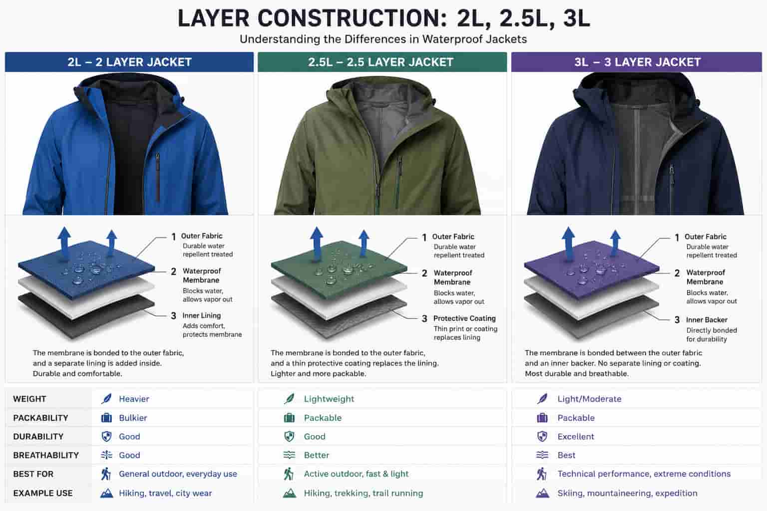 Layer Construction 2L, 2.5L, 3L