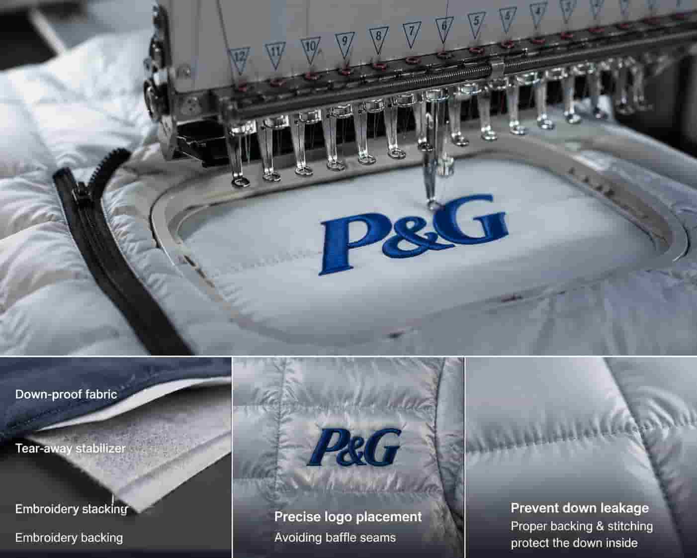 custom logo embroidery on down jackets for corporate apparel custom logo embroidery on down jackets for corporate apparel